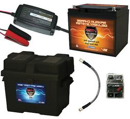 Boat Marine Competition Agm Battery Fishing Kit W/ Charger